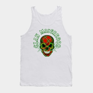 Scottish Clan MacGregor Tartan Celtic Skull Tank Top